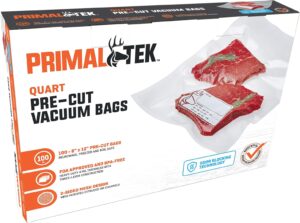 8” x 12” Pre-Cut Vacuum Bags – 100 Quart Bags